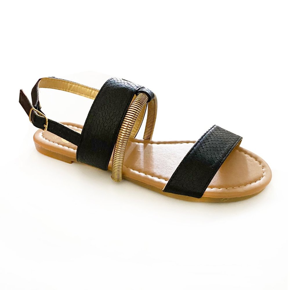 G by GUESS Snake Sandals with Gold Metal Chain